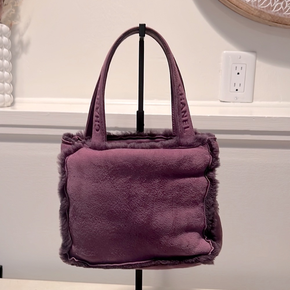 CHANEL Purple Shearling Mini Logo Handbag (Authentic Pre-Owned) - Picture 13 of 14